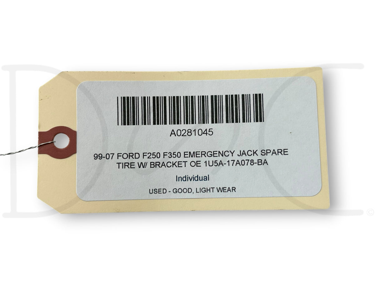 99-07 Ford F250 F350 Emergency Jack Spare Tire W/ Bracket OE 1U5A-17A078-BA