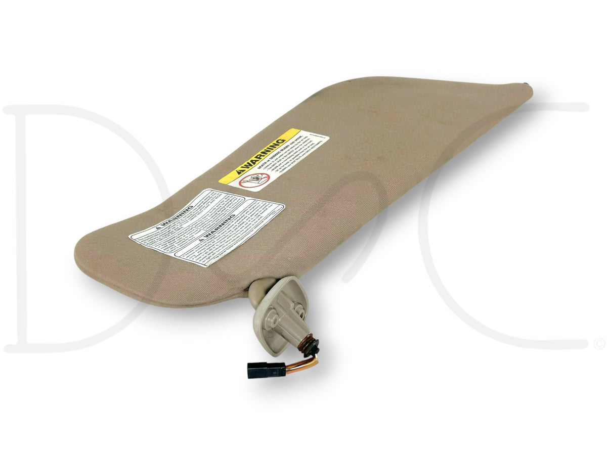 99-01 Ford F250 F350 LH Left Driver Sun Visor Tan W/  Lighted Mirror OEM *Blem*