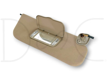 99-01 Ford F250 F350 RH Right Passenger Sun Visor Tan W/ Lighted Mirror OEM