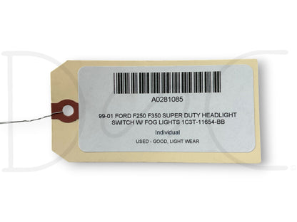 99-01 Ford F250 F350 Super Duty Headlight Switch W/ Fog Lights 1C3T-11654-Bb
