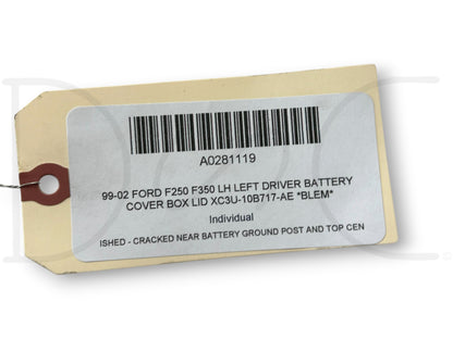 99-02 Ford F250 F350 LH Left Driver Battery Cover Box Lid Xc3U-10B717-Ae *Blem*