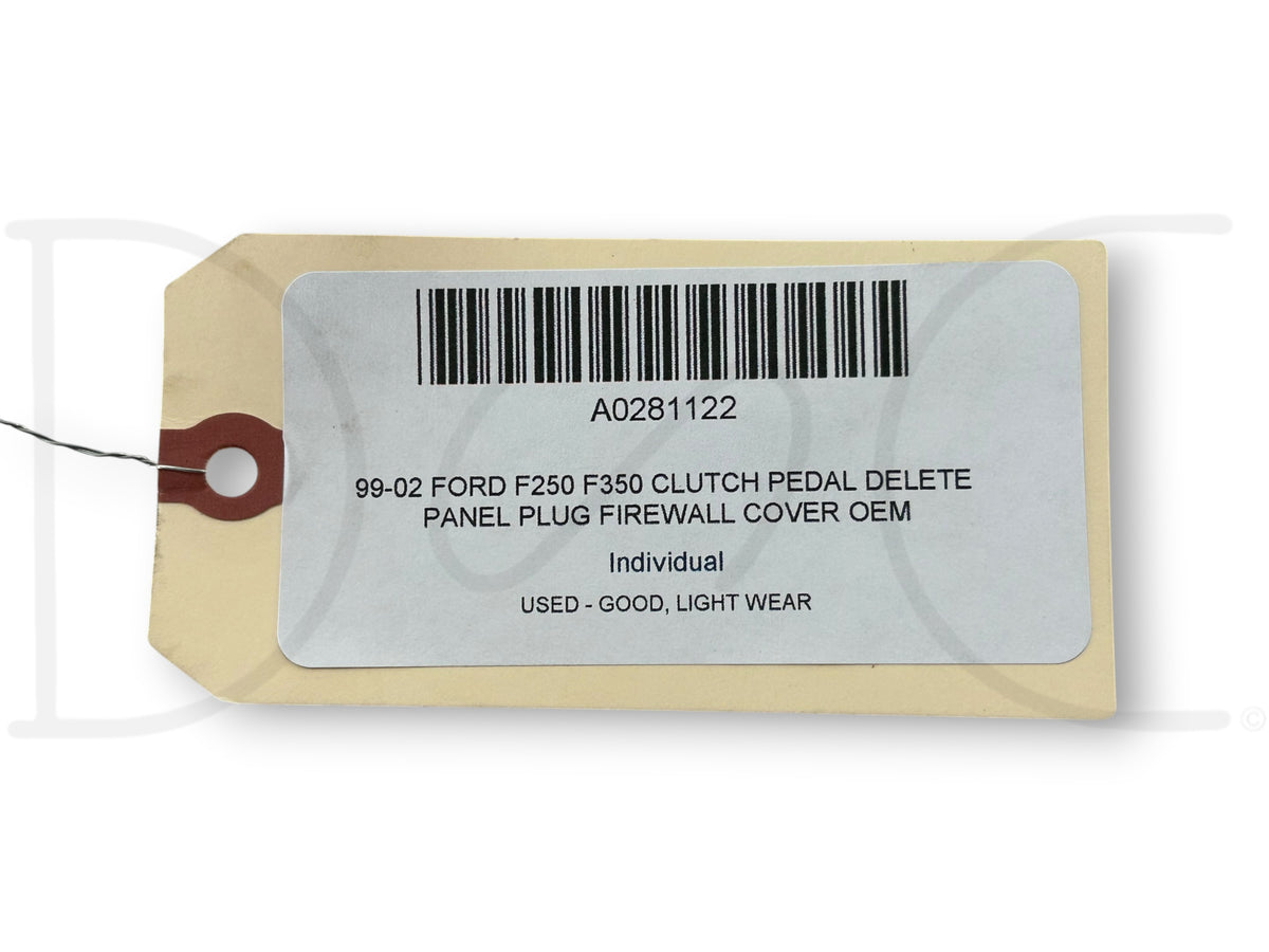 99-02 Ford F250 F350 Clutch Pedal Delete Panel Plug Firewall Cover OEM