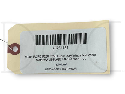 99-01 Ford F250 F350 Super Duty Windshield Wiper Motor W/ Linkage F8Vu-17B571-Aa