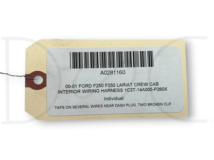 00-01 Ford F250 F350 Lariat Crew Cab Interior Wiring Harness 1C3T-14A005-P260X