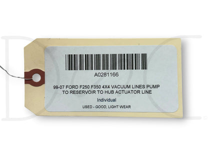 99-07 Ford F250 F350 4X4 Vacuum Lines Pump To Reservoir To Hub Actuator Line