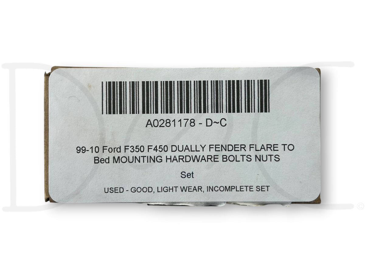 99-10 Ford F350 F450 Dually Fender Flare To Bed Mounting Hardware Bolts Nuts