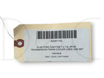 01-02 Ford F250 F350 7.3 7.3L 4R100 Transmission Trans Cooler Lines Line Set