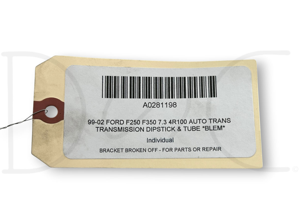 99-02 Ford F250 F350 7.3 4R100 Auto Trans Transmission Dipstick & Tube *Blem*