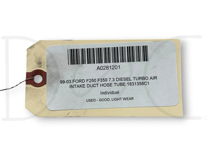 99-03 Ford F250 F350 7.3 Diesel Turbo Air Intake Duct Hose Tube 1831358C1