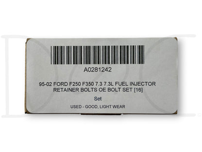 95-02 Ford F250 F350 7.3 7.3L Fuel Injector Retainer Bolts OE Bolt Set [16]