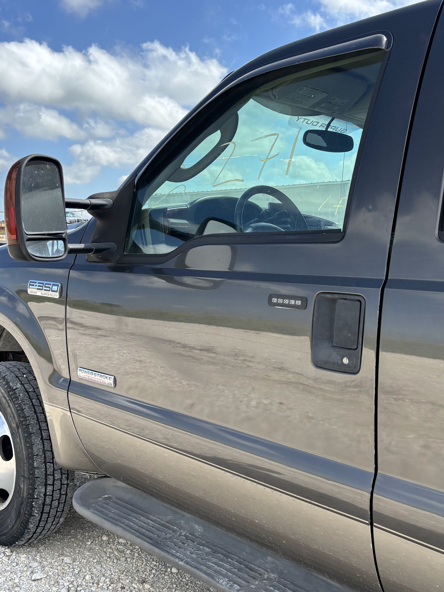 99-07 Ford F250 F350 Front LH Left Driver Door T7 Charcoal AQ Tan W/ Keypad Hole