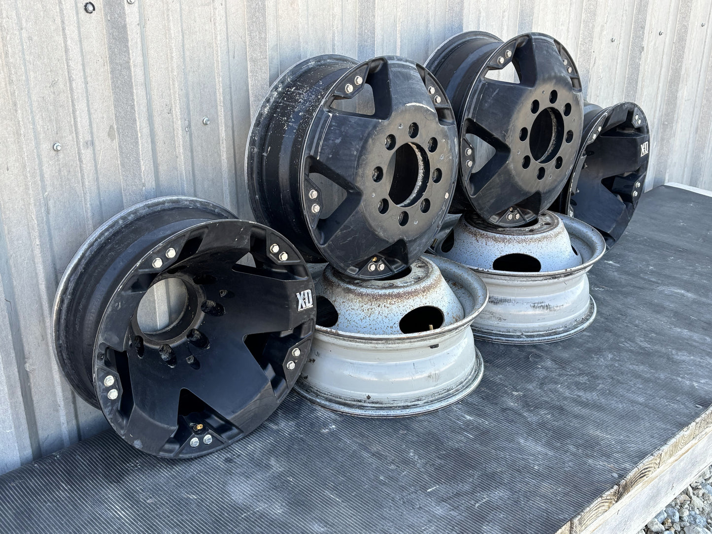 99-04 Ford F350 Dually DRW 16" 8X170MM Rockstar Xd Wheels Set Of 6