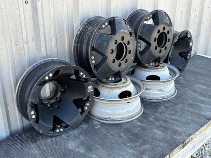 99-04 Ford F350 Dually DRW 16" 8X170MM Rockstar Xd Wheels Set Of 6