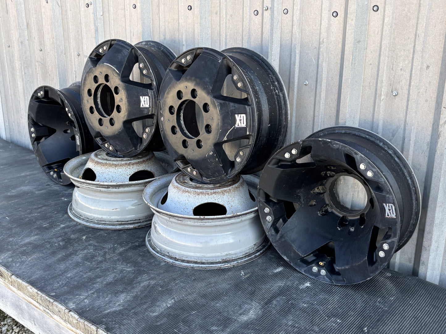 99-04 Ford F350 Dually DRW 16" 8X170MM Rockstar Xd Wheels Set Of 6