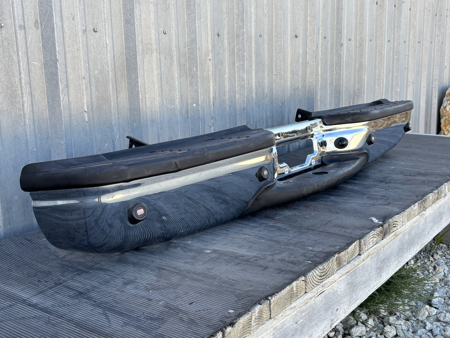 99-07 Ford F250 F350 Rear Bumper Chrome W/ Parking Sensors