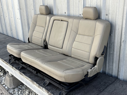 04-07 Ford F250 F350 Lariat Crew Cab Rear Back 60/40 Bench Seat Tan Leather OEM