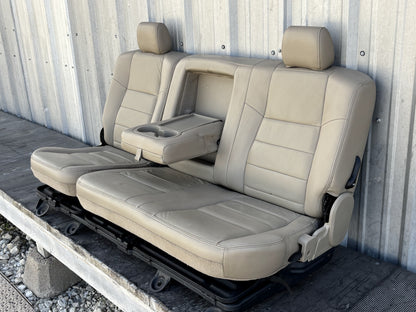 04-07 Ford F250 F350 Lariat Crew Cab Rear Back 60/40 Bench Seat Tan Leather OEM