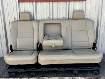 04-07 Ford F250 F350 Lariat Crew Cab Rear Back 60/40 Bench Seat Tan Leather OEM
