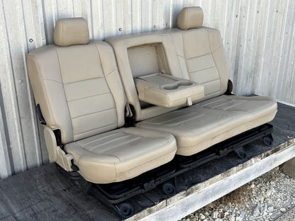 04-07 Ford F250 F350 Lariat Crew Cab Rear Back 60/40 Bench Seat Tan Leather OEM