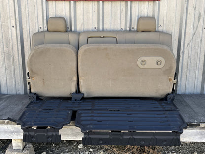 04-07 Ford F250 F350 Lariat Crew Cab Rear Back 60/40 Bench Seat Tan Leather OEM