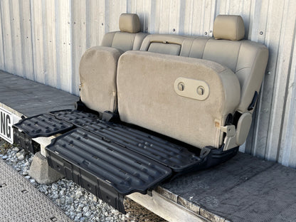 04-07 Ford F250 F350 Lariat Crew Cab Rear Back 60/40 Bench Seat Tan Leather OEM