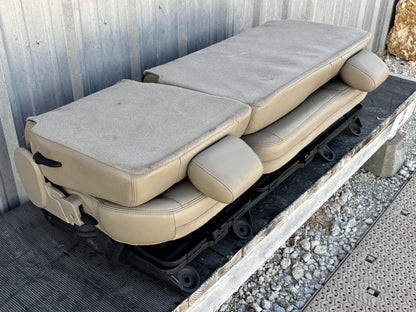 04-07 Ford F250 F350 Lariat Crew Cab Rear Back 60/40 Bench Seat Tan Leather OEM