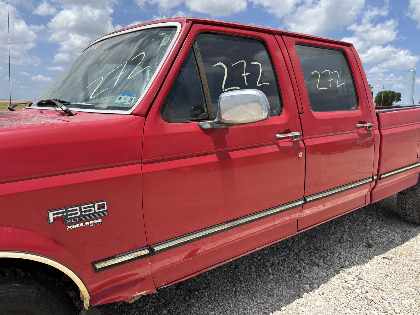 95-97 Ford F250 F350 Front LH Left Driver Door E4 Red Electric