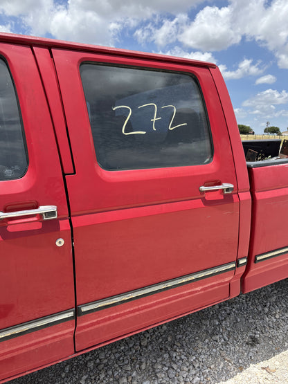 95-97 Ford F250 F350 Crew Cab LH Left Driver Rear Door E4 Red Electric