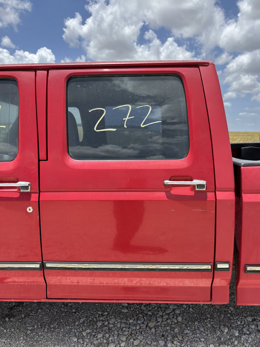 95-97 Ford F250 F350 Crew Cab LH Left Driver Rear Door E4 Red Electric