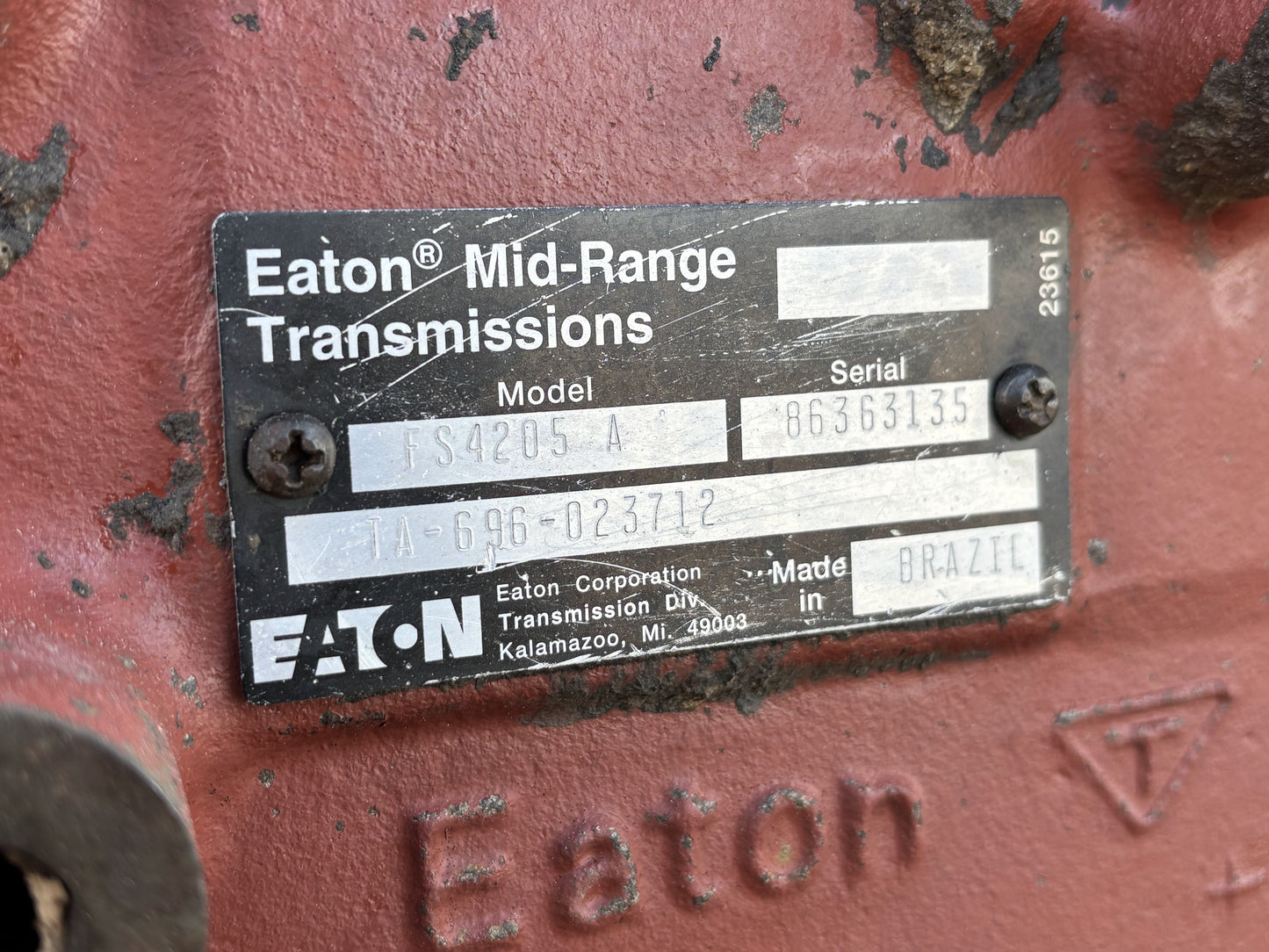 1997 Ford F650 Eaton Fuller Fs4205A 5 Speed Manual Transmission