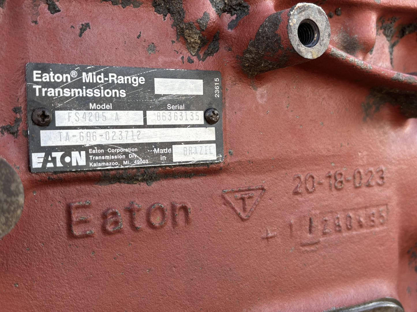 1997 Ford F650 Eaton Fuller Fs4205A 5 Speed Manual Transmission