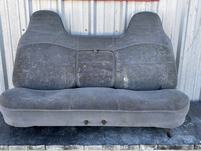 92-97 Ford F250 F350 Crew Cab Rear Bench Seat W/ Armrest Opal Gray Cloth