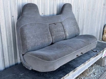 92-97 Ford F250 F350 Crew Cab Rear Bench Seat W/ Armrest Opal Gray Cloth