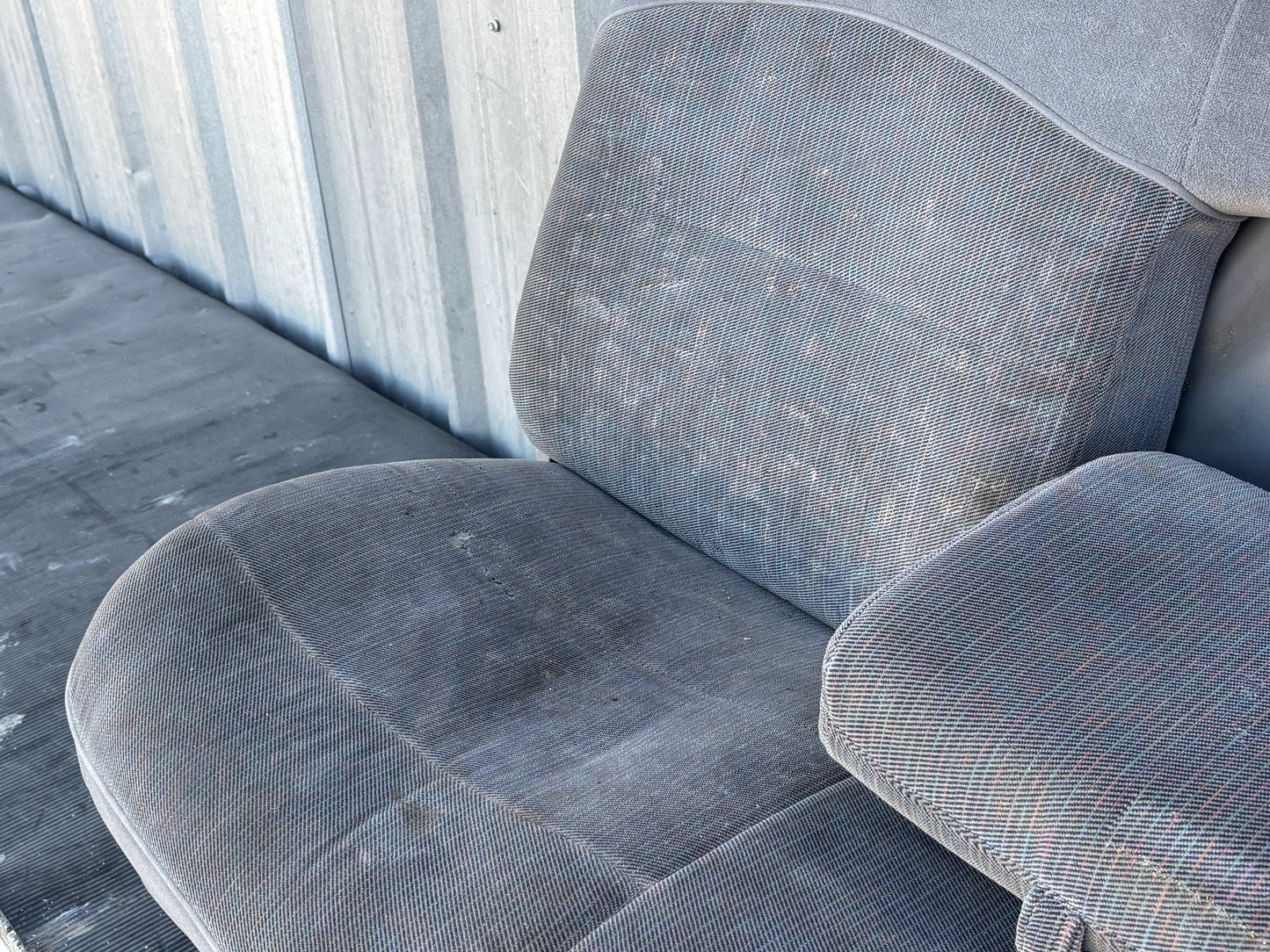92-97 Ford F250 F350 Crew Cab Rear Bench Seat W/ Armrest Opal Gray Cloth