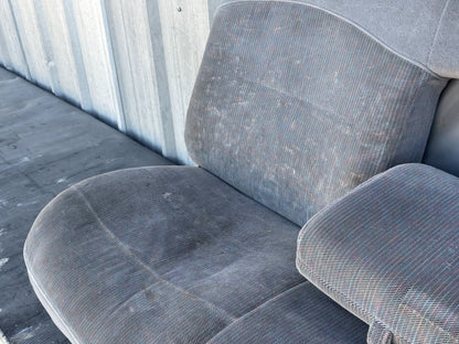92-97 Ford F250 F350 Crew Cab Rear Bench Seat W/ Armrest Opal Gray Cloth