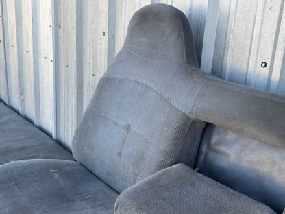 92-97 Ford F250 F350 Front Bench Seat W/ Armrest Power Lumbar Opal Gray Cloth