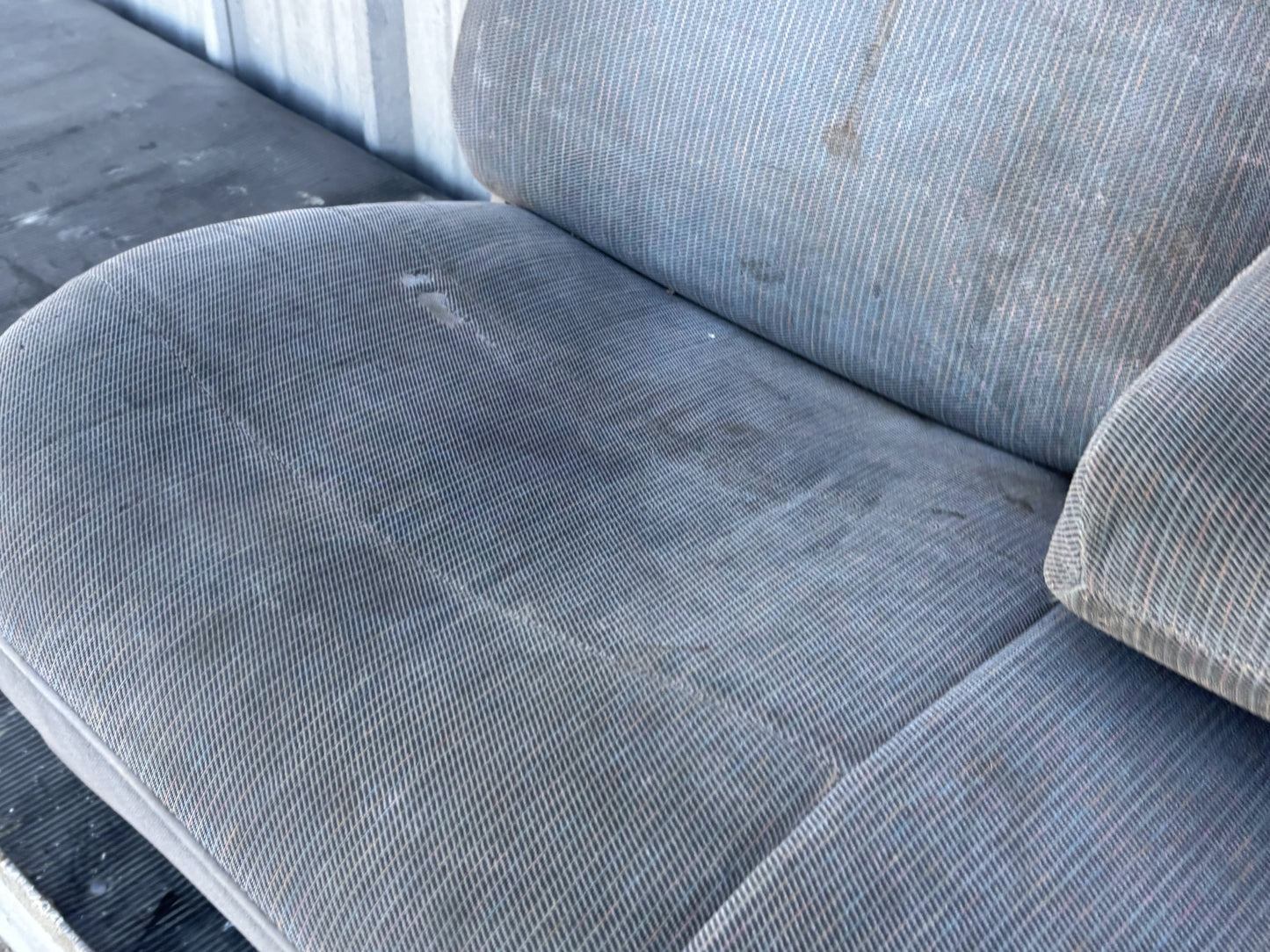 92-97 Ford F250 F350 Front Bench Seat W/ Armrest Power Lumbar Opal Gray Cloth