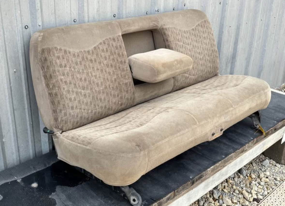 99-04 Ford F250 F350 Crew Cab Rear Bench Seat Tan Cloth