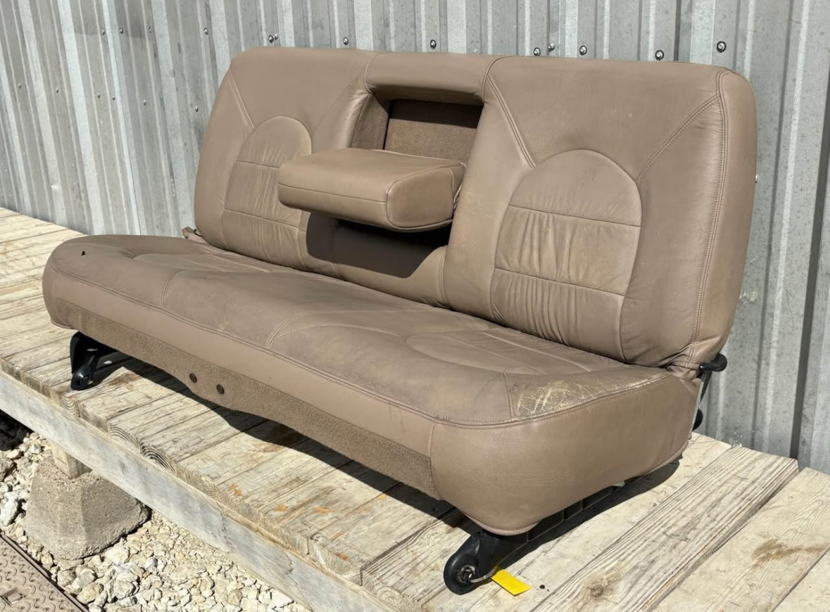 99-04 Ford F250 F350 Crew Cab Rear Bench Seat Tan Leather