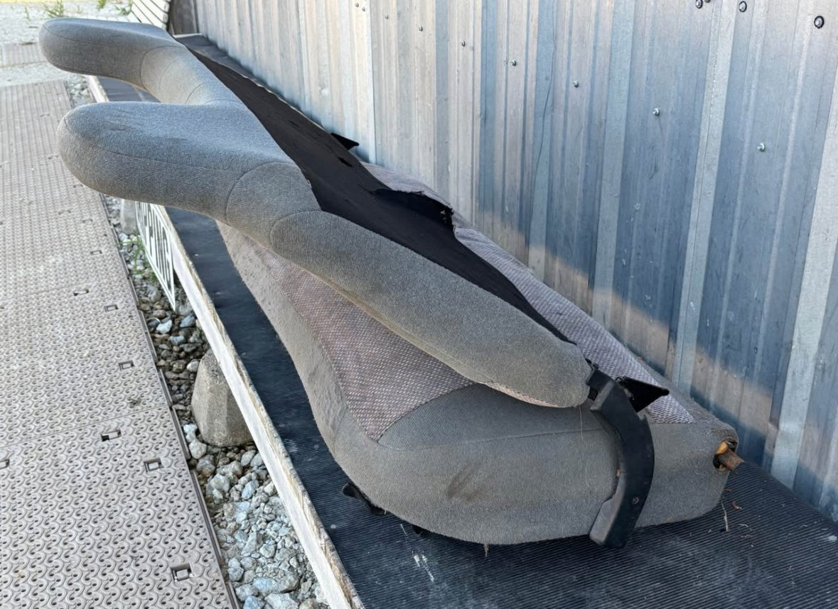 92-97 Ford F250 F350 Front Bench Seat Gray Cloth