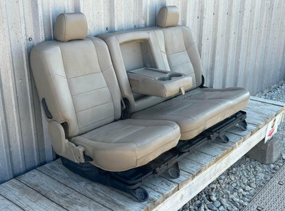 11-16 Ford F250 F350 Crew Cab Rear Bench Seat 60/40 Tan Leather