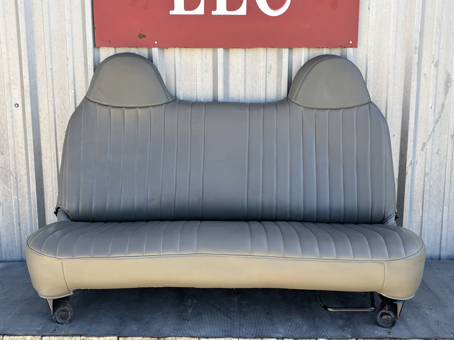 99-10 Ford F250 F350 Front Bench Seat Gray Vinyl