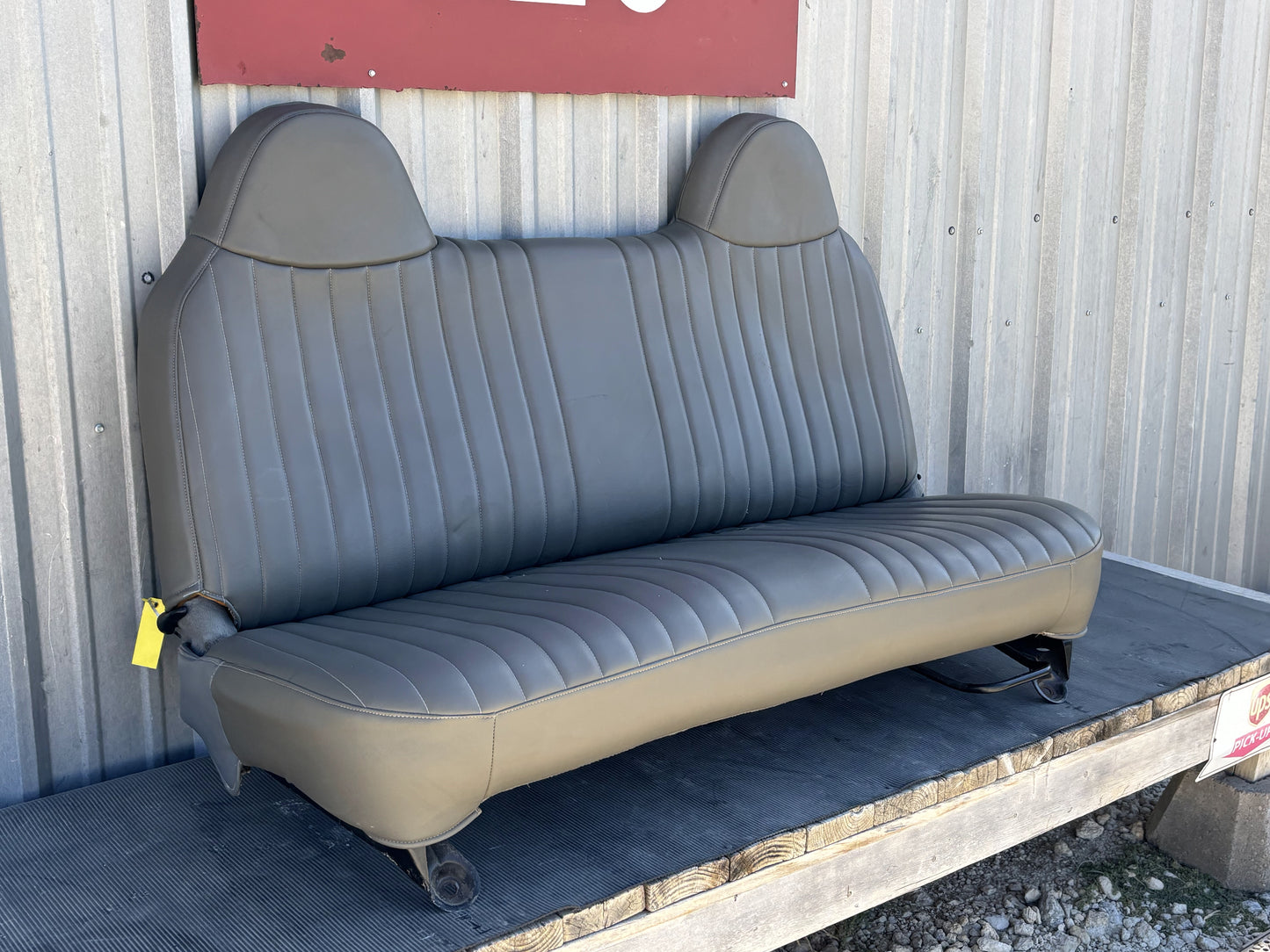 99-10 Ford F250 F350 Front Bench Seat Gray Vinyl