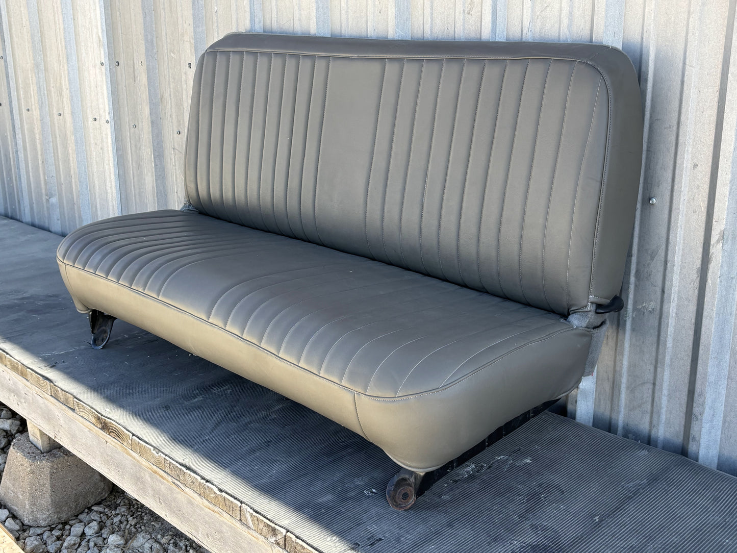 99-10 Ford F250 F350 Crew Cab Rear Bench Seat Gray Vinyl