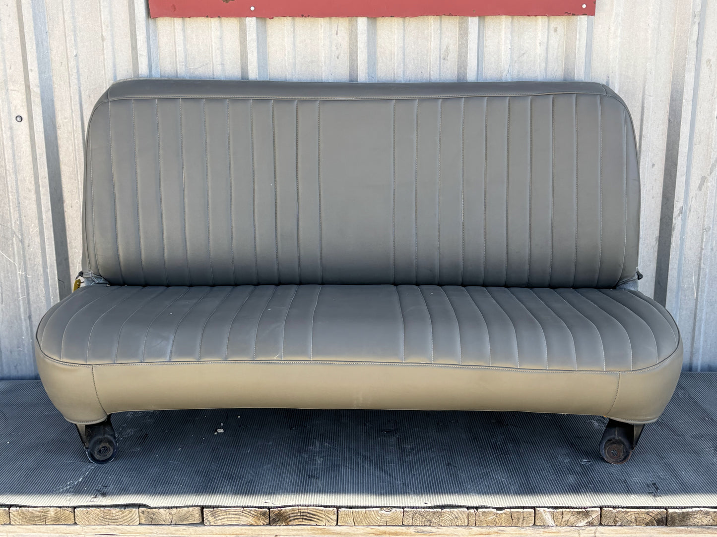99-10 Ford F250 F350 Crew Cab Rear Bench Seat Gray Vinyl