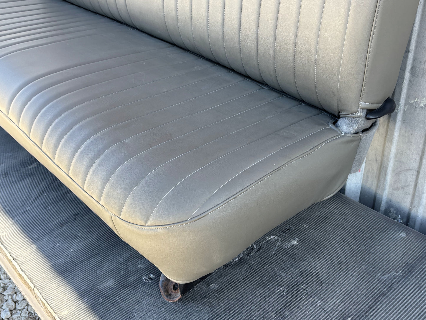 99-10 Ford F250 F350 Crew Cab Rear Bench Seat Gray Vinyl