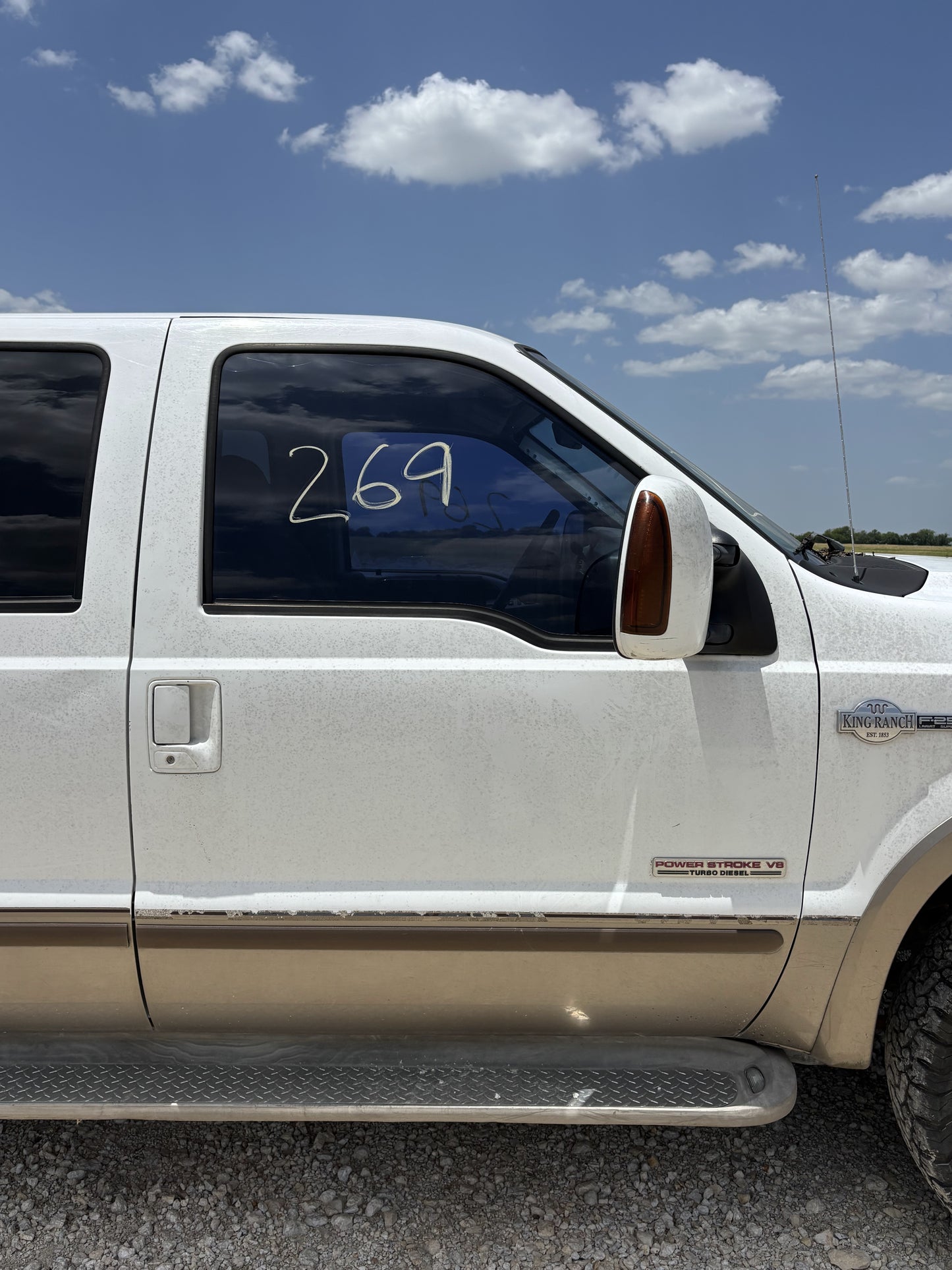 99-07 Ford F250 F350 Front RH Right Passenger Door Z1 White / Aq Tan Electric
