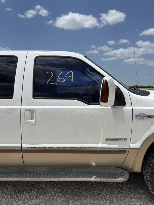 99-07 Ford F250 F350 Front RH Right Passenger Door Z1 White / Aq Tan Electric