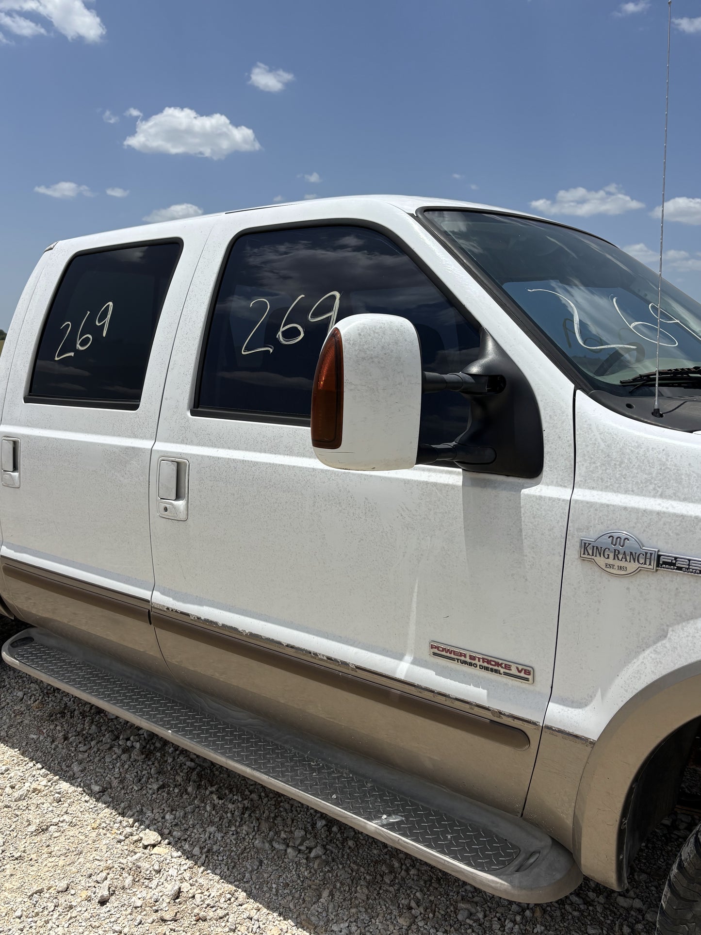 99-07 Ford F250 F350 Front RH Right Passenger Door Z1 White / Aq Tan Electric