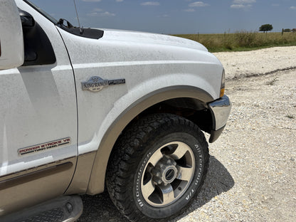 99-07 Ford F250 F350 Front Fender RH Right Passenger Z1 White / AQ Tan W/ Flare
